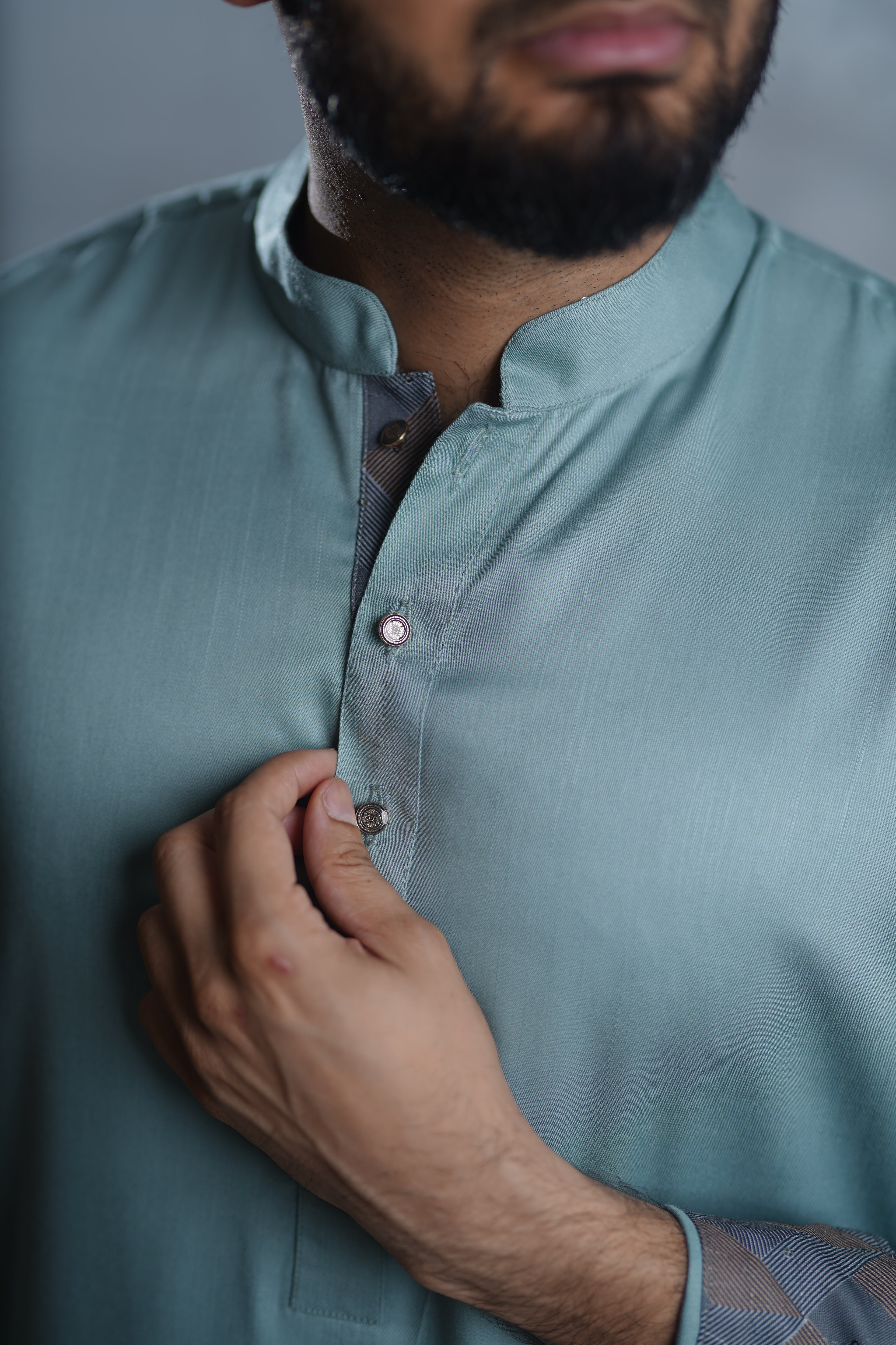 Mint Chevron Panjabi