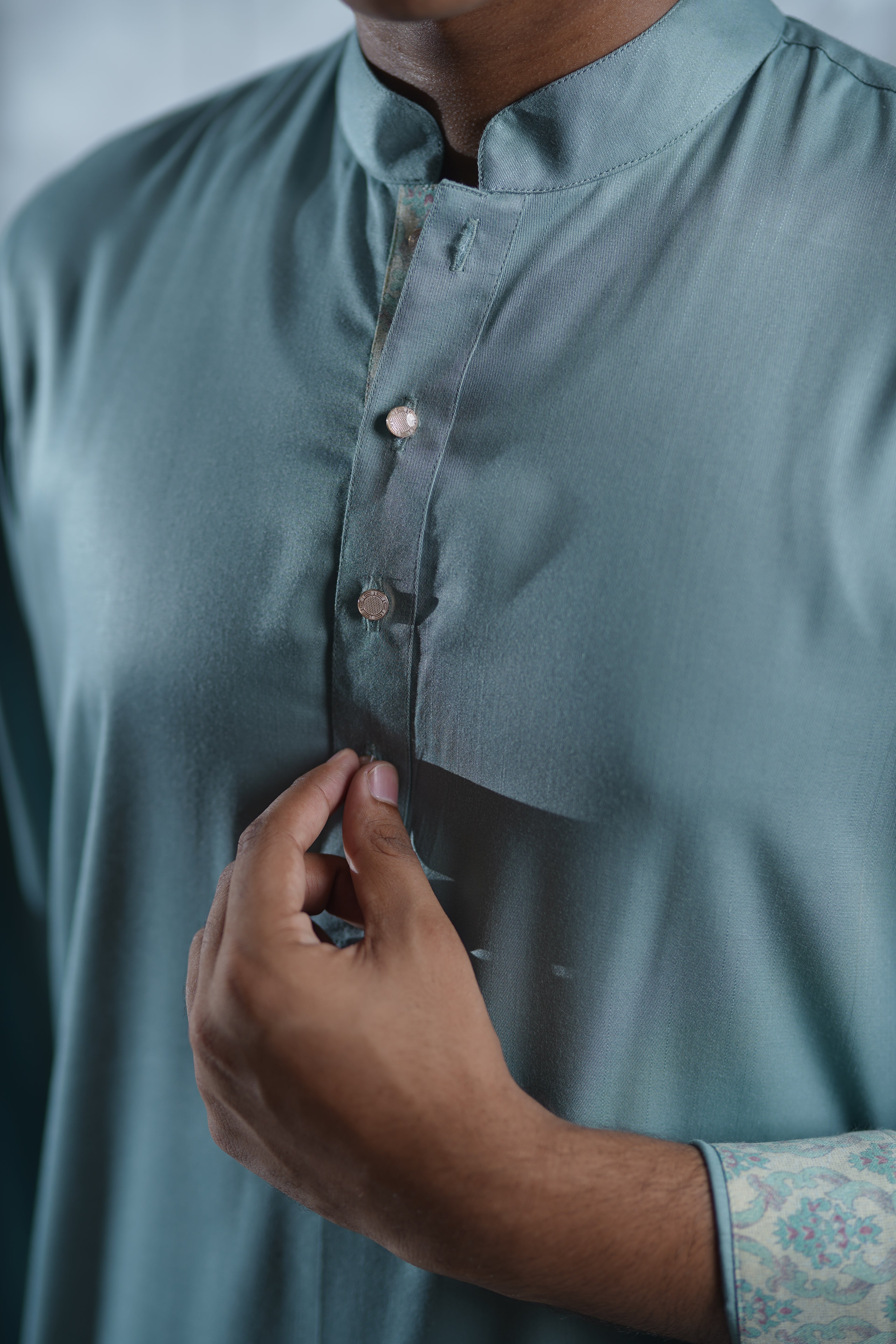 Mint Chevron Panjabi